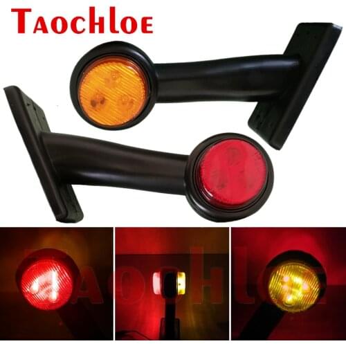 2Pcs Truck Trailer Rear Lights 12V 24V LED Position Lamp Tractor Lorry Side Marker Signal Lamps Red Amber Parking Light