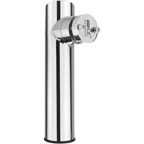 316 Stainless Steel 360 Degree Clamp on Fishing Rod Storage Holder Rack for Boats Marine Rails 26mm to 32mm