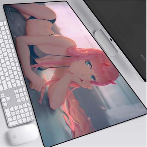 Anime Dear Franxx Mouse Pad XXL Darling In The Franxx Gaming Mousepad Laptop Waterproof Keyboard Desk Mat Pink Mousepad gift