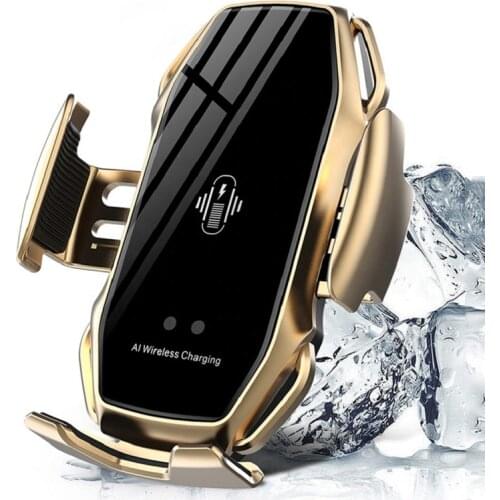 10W Wireless Charger Infrared Sensor Automatic Clamping Fast Charging Phone Holder Mount Car Charger For IPhone Huawei Samsung