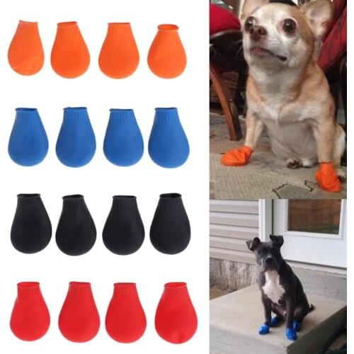 Pets Boots Waterproof Rubber Rain Shoes Non Slip Outdoor Dog Puppy Candy Color
