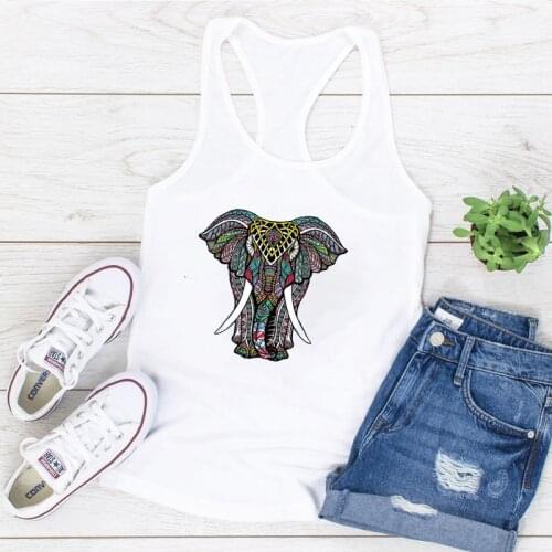 Color elephant Printed Funny Tanks Tops Sleeveless Women Summer Tops for Women Ladies Casual Femme Top Feminino tops women
