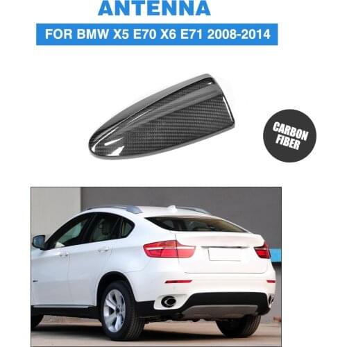 Carbon Fiber Car Roof Shark Fin Decoration Antenna Exterior Trim for BMW X5 E70 X6 E71 2008 - 2014