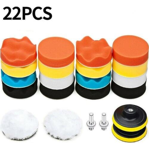 22pcs 3 inch Car Care Housing Glass Buffing Waxing Polishing Sponge Pads Set Auto Motorcycle Waxing Polishing Tool