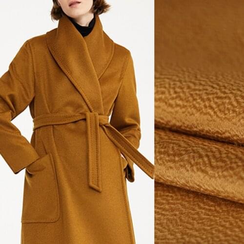 Quality 150CM Wide 820G/M Weight Brown Double-faced Water Wave Wool Autumn and Winter Overcoat Fabric DE1149