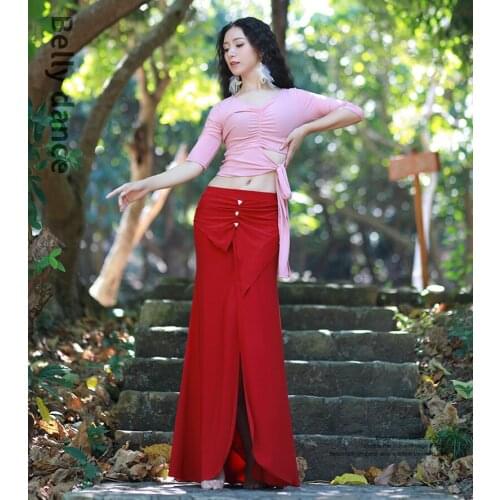 Belly dance suit women girl reduction of age Oriental dance performance clothes belly dance 2 pcs skirt set group trainning suit