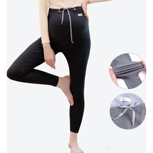 Pregnant Women Drawstring Leggings Pregnancy Clothes Black Grey Ankle Pants одежда для беременных ropa mujer Premama Enceinte