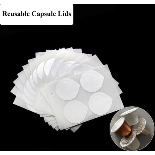 Refillable Nespresso Coffee Capsule Flim Sticker Refilling Stainless Steel Capsule Self Adhesive Aluminum Foil Brewer Lid