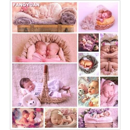 Pink Style Twin Little Baby 5D Diy Diamond Painting Accessories Full Drill Cross Stitch Kit Diamond Embroidery Mosaic Home Decor
