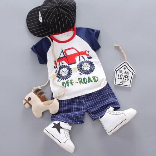 New Kids Clothing Sets Car Print Children Clothing Casual Baby Boys Clothes T-Shirt+Shorts Clothing for Boys O-Neck Kids Clothes