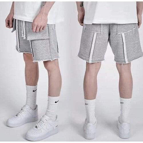 European American Mens New Summer Fashion Hip-Hop Loose Breathable Solid Casual Five-Point Pants Sports Training Jogging Shorts