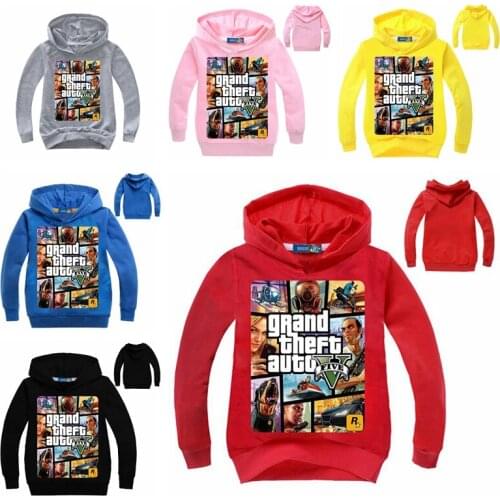 2-14Y New Fashion Top Grand Theft Auto T Shirt Gta 5 Game Hoodies Children Hoodie Kids Boys Sweatshirts Unisex Jumper Coats