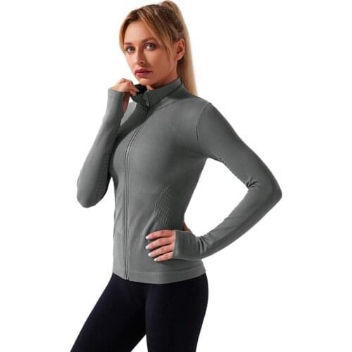 Custom New Design Yoga Women Jacket Sport Compress Long Sleeve Fitness Jacket Women Fitness Body Shaper