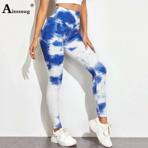 High Waist Skinny Pants for Women Tummy Control Workout Ruched Butt Lifting Stretchy Pant 2020 New Fashion Dyeing Print Leggins