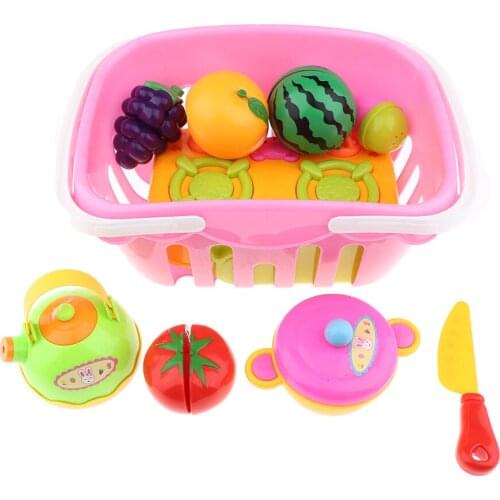 Plastic Cutting Fruits And Vegetables Kids Pretend Food Play Toys Playset Early Development Learning Toy Gifts for Boys Girls