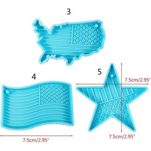R58E USA Flag Resin Mold American Flag Keychain Mold Statue of Liberty Silicone Molds
