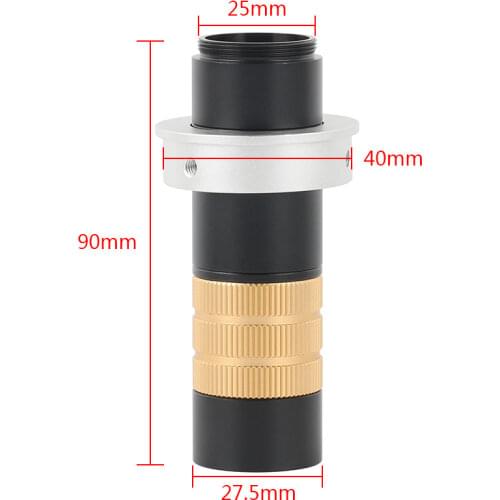 Adjustable 200X Continuous Zoom C-mount Lens C/CS Mount Magnify Glass Lens for CCD Digital Industrial Microscope Video Camera