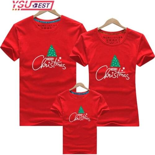 Christmas Family Look Christmas Tree Mommy and Me Clothes Cartoon Matching Family Clothing Mother Daughter Father Baby T-shirt