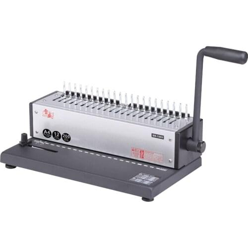 Manual Comb Punch A4 Binding Machine File Tender 21 Hole Rubber Ring Clip Dual Purpose Binding Tools Solid Round Steel Handle