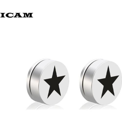 ICAM Hot Men Fashion Magnetic Clip On No Piercing Ear Stud Earrings Ear Cuff Earring for Men Jewelry Jewelry Brincos boucle