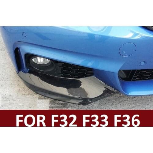 Front Bumper Flaps For BMW F32 F33 F36 4 Series Front Lip Attachment 2 Pieces Car Styling Auto Accessory Splitter Piano Black