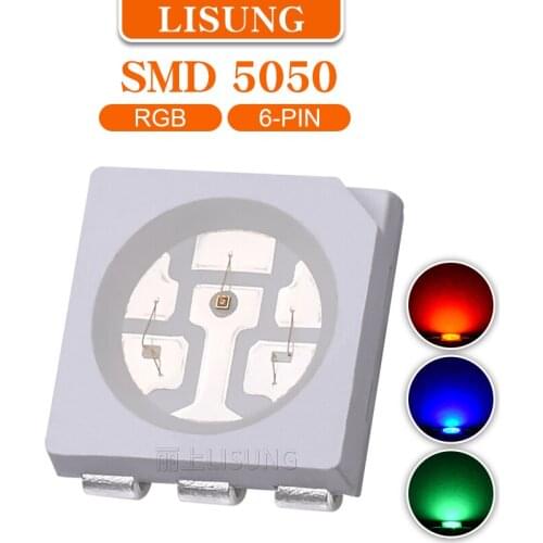 1000pcs/bag 5050 RGB LED Emitting Diode Lamp Smt Light Beads Chip Tricolor Red Blue Green Fullcolor