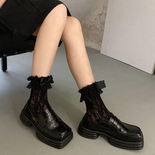 Ladies Single Shoes Women Loafers Women Summer Sponge Cake Sole Design Thick Bottom 2021 New Simple Retro College Style