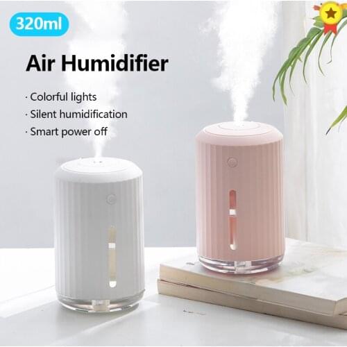 Humidifier Diffuser Usb 320 ml Capacity Small Grain Ultrasonic Air Mist Maker With LED Night Lamp Mist Maker Quiet Humidifier