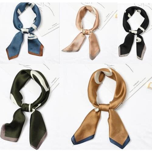 Yishine Whalesale 20pc Mix Colors Multifunction Love Printed Womens Satin Square Wraps Scarves Shawl Polyester Silk Scarf