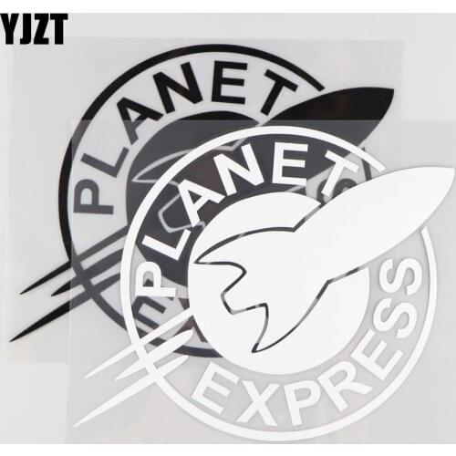 YJZT 18.3CM*15.2CM Planet Express Artistical Words Vinyl Car Decals Accessories Black/Silver 4A-0236