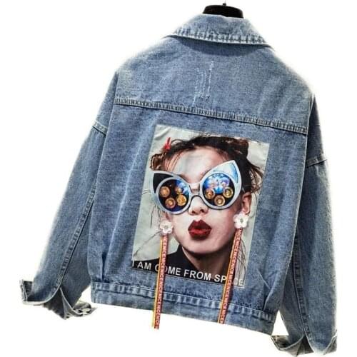 Large Size 4XL Denim Jacket Women Spring And Autumn 2021 New All-Match Coat Loose Beauty Texture Jeans Outwear Ladies L497