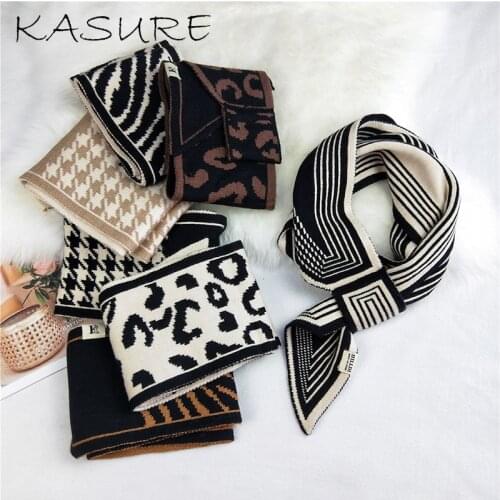 Kasure Women Knitted Winter Warm Loop Scarf Self Tie Bow Elegant Thicken Soft Shawl Scarves Harajuku Female Collar Neck Warmer