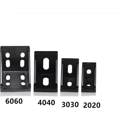 1/5/10pcs 2020 2028 3030 4040 4080 6060 8080 black thickened aluminum profile connector CNC router aluminum angle bracket