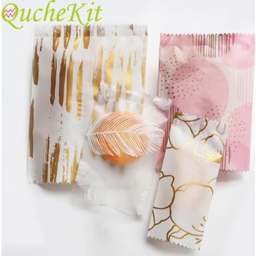 100pcs 4 Size Plume Plastic Bag Biscuit Cookies Packaging Bag Gold Flower Candy Bag Baking Cake Packing Pouch Wedding Favor Bags