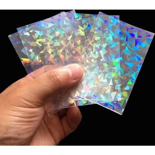 100pcs Glass Flashing Card Film Holographic Idol Photo Card Sleeves Ta-rot YGO Ultra Super Card Protector
