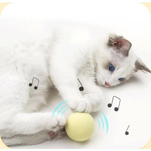 2020 New Pet Cat Toy LED Light Free Ball USB Charging Smart Funny Cat Toy Automatic Rolling Ball Cat Training Toy LED luminous