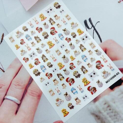 3d DIY Fashion Hot Selling Japanese Style Nail Stickers Thin Traceless Dry Nail Decals New Designs of Baby Cats Manicure Women