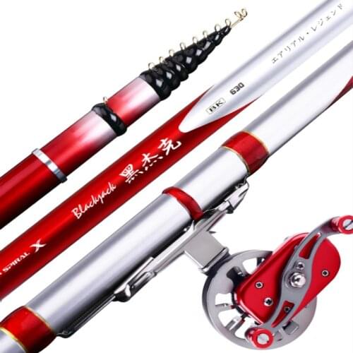 4.5m 5.4m 6.3m 7.2m Carbon Front-end Fsihing Rod Long Sections Hand Olta Super Hard Three Position Fsihing Canne Reel Sets Pesca
