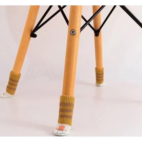 4pcs Knitting Leg Table Foot Protection Cover Home Thickening Wear-Resistant Mute Chair Feet Gloves Stool Chairs Pad cover table