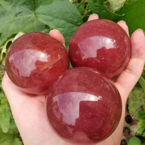 Natural strawberry quartz ball crystal ball Reiki therapy