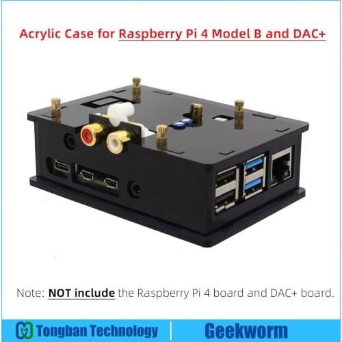 Geekworm Acrylic Case for Raspberry Pi 4 Model B and DAC+ Auido Expansion Board
