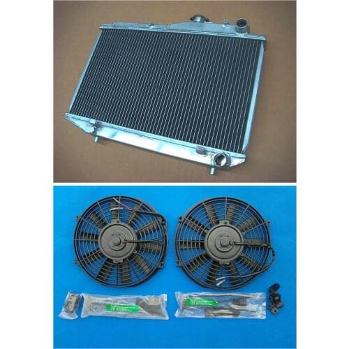 Factory Outlet Aluminum Radiator + 2*FAN For Toyota COROLLA AE86 4AGE 1983-1987 52MM GTS 84 85 86