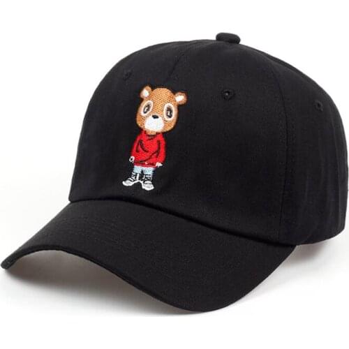 New High Quality Embroidery Bear Dad Hat Lovely Baseball Cap Summer For Men Women Snapback Caps 3 Colors Wholesale