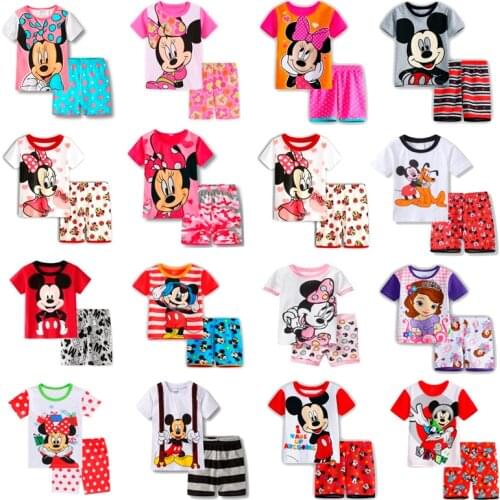 Disney childrens short sleeve pajamas childrens clothing set boys' and girls' pajamas childrens pajamas set filler garcon set