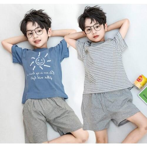 Children Pajamas Baby Clothing Set Kids Unicorn Cartoon Sleepwear Summer Cotton Nightwear Boys Girls Animal Pyjamas Pijamas Set