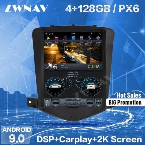 128GB Tesla Screen Carplay For 2008 2009 2010 2011 2012 Chevrolet CRUZE Android Player GPS Unit Auto Audio Stereo Radio Recorder
