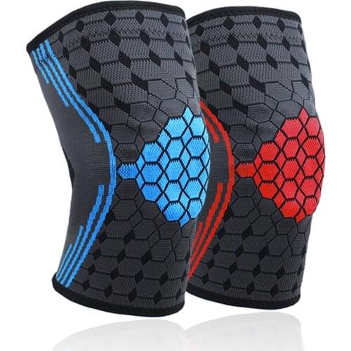 Knee Brace Patella Compression Strap Spring Knee Pad Basketball Silicone Knitted Compression Elastic Knee Sleeve Support Hot Sel