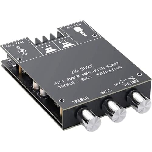 Quality Dual Channel TPA3116 D2 Bluetooth 5.0 Subwoofer Amplifier Board High Power Audio Stereo Amplifier Board 2X50W Bass AMP