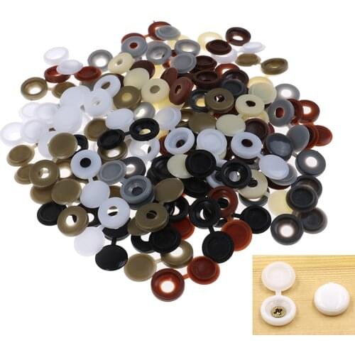 50Pcs 8 Colors Hinged Plastic Screw Cover Fold Caps Button For Car Furniture Decorative Cover