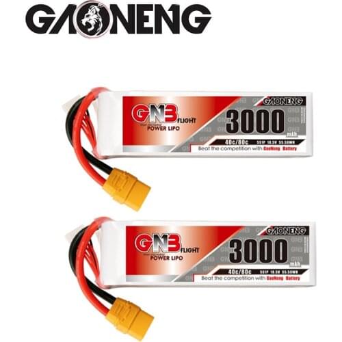 1-3pcs Gaoneng GNB 5S 18.5V RC LiPo Battery 3000mAh 40C MAX 80C For RC Quadrotor Airplane FPV Racing Drone Parts